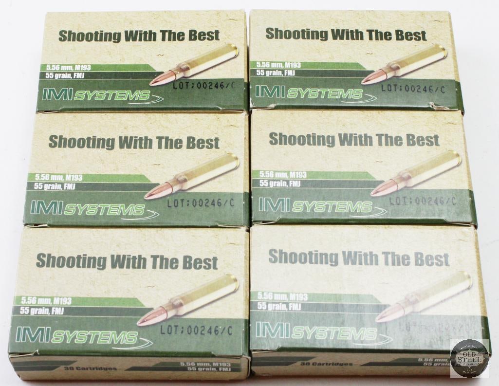 6 Boxes IMI 5.56 NATO 55gr FMJ Ammunition - 180rds: 6 Boxes IMI 5.56 NATO 55gr FMJ Ammunition - 180rds THIS ITEM IS AS PICTURED WITH NO FURTHER ATTACHMENTS. ALL SALES ARE FINAL. PLEASE REFER TO THE AUCT