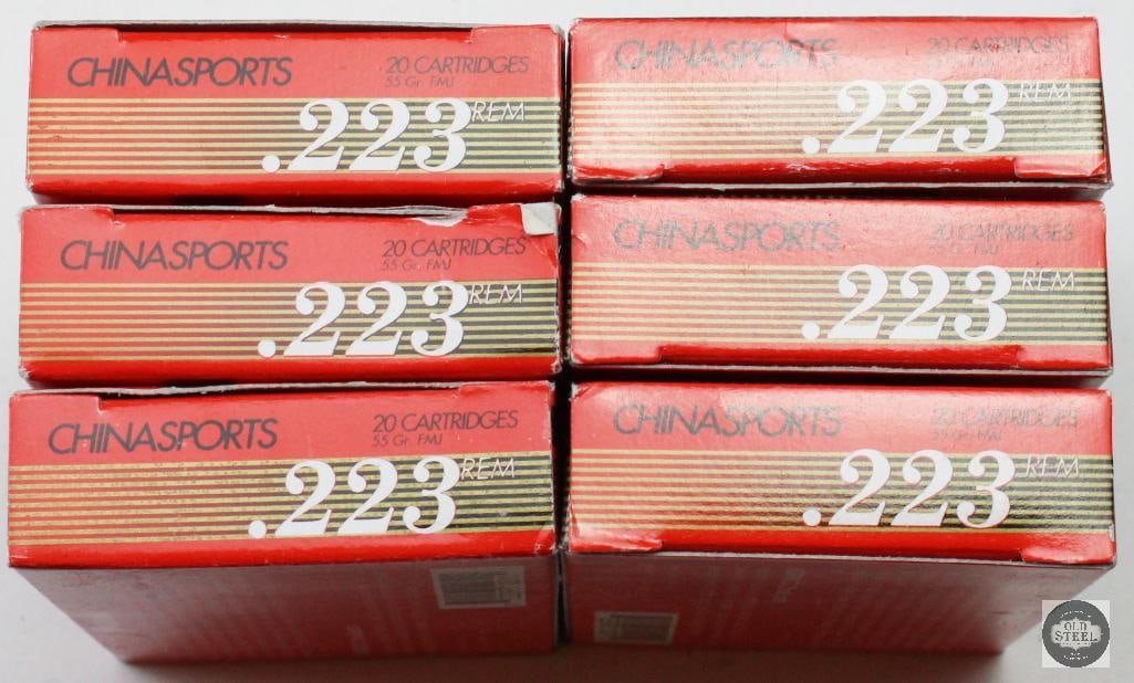 6 Boxes Norinco 223 REM 55gr FMJ Chinasports Ammunition - 120rds - 2