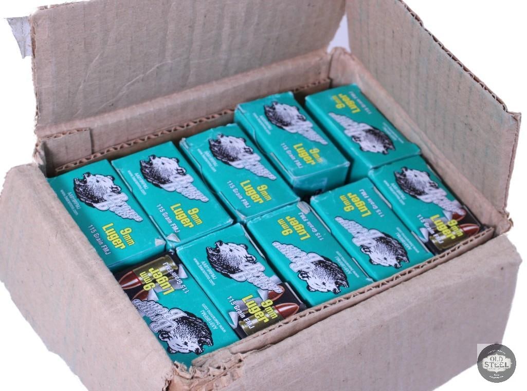 500 rounds of Brown Bear 9mm Luger, 115 grain - 2