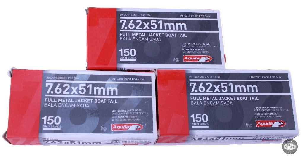 60 rounds of 7.62x51, 150 grain: One lot of 60 rounds of 7.62x51, 150 grain THIS ITEM IS AS PICTURED WITH NO FURTHER ATTACHMENTS. ALL SALES ARE FINAL. PLEASE REFER TO THE AUCTION DESC