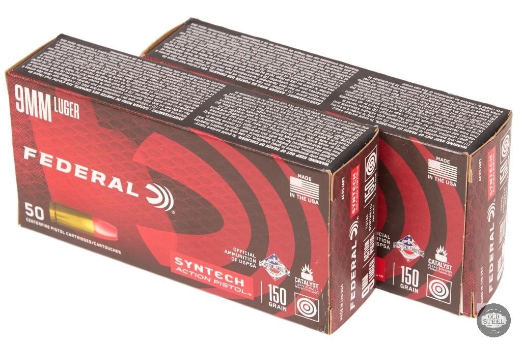 100 rounds of Federal 9mm Luger, 150 grain: One lot of 100 rounds of Federal 9mm Luger, 150 grain THIS ITEM IS AS PICTURED WITH NO FURTHER ATTACHMENTS. ALL SALES ARE FINAL. PLEASE REFER TO THE A