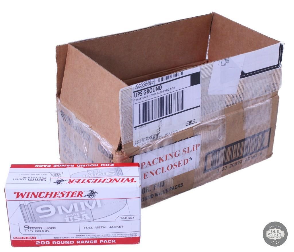 1000 rounds of Winchester 9mm Luger, 115 grain: One lot of 1000 rounds of Winchester 9mm Luger, 115 grain THIS ITEM IS AS PICTURED WITH NO FURTHER ATTACHMENTS. ALL SALES ARE FINAL. PLEASE REFER TO T