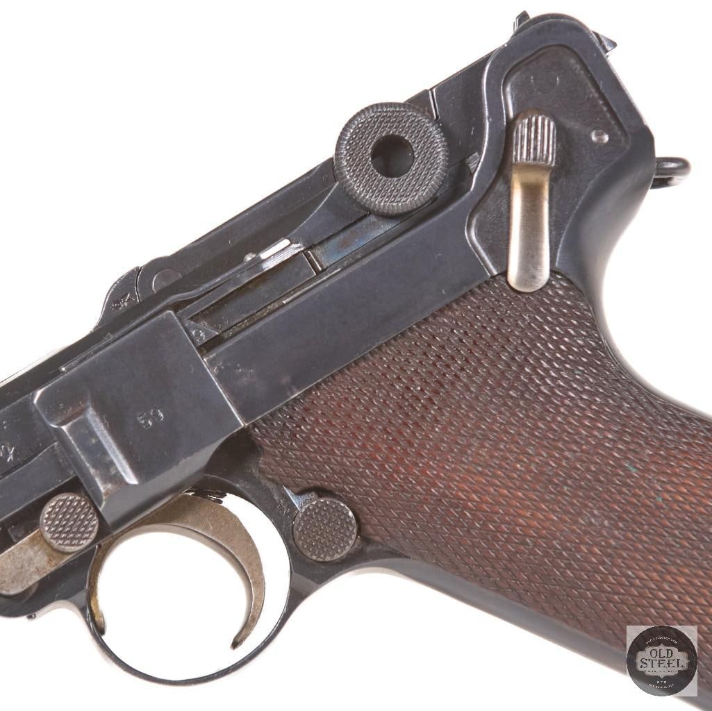 DWM 1920 Police Luger 9mm w/ Sear Safety, Matching Magazine & Original Police Holster - 10