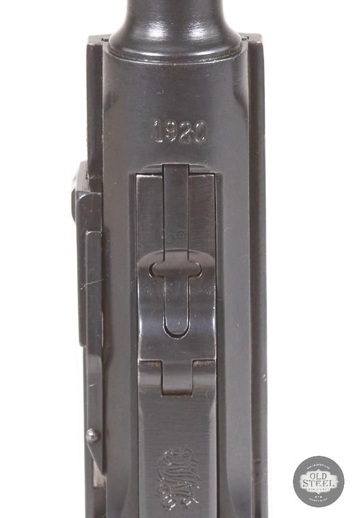DWM 1920 Police Luger 9mm w/ Sear Safety, Matching Magazine & Original Police Holster - 2