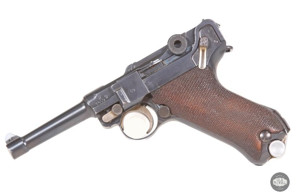 DWM 1920 Police Luger 9mm w/ Sear Safety, Matching Magazine & Original Police Holster - 3