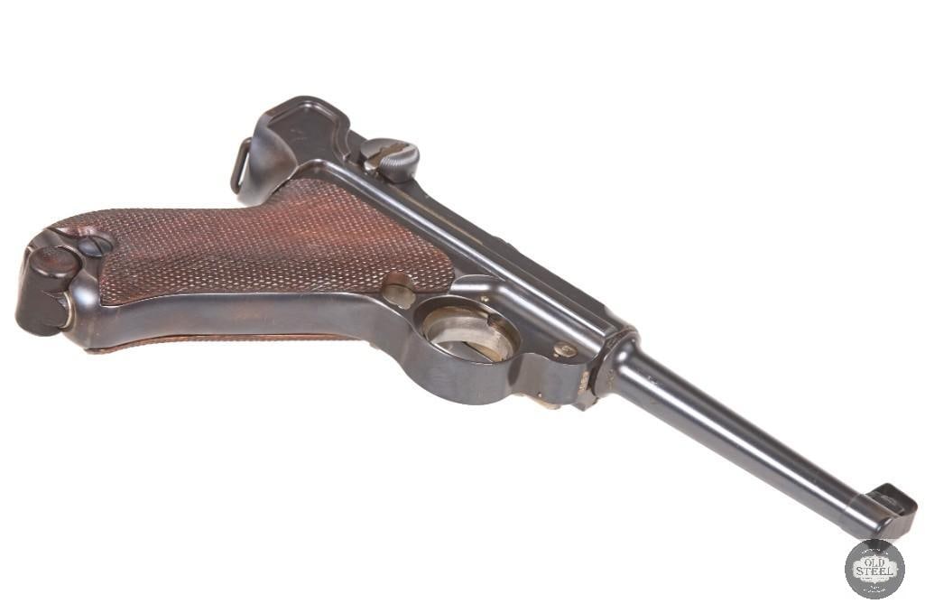 Rare US Trials 1900 DWM American Eagle Luger .30 w/ Matching Numbers & Rare H. Luthy Muzzle Cover - 7
