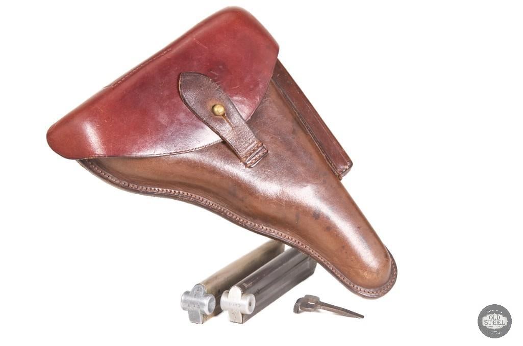 Simson Luger 9mm Weimar Police Pistol w/ Sear Safety, Matching Magazine & 1933 Holster - 9