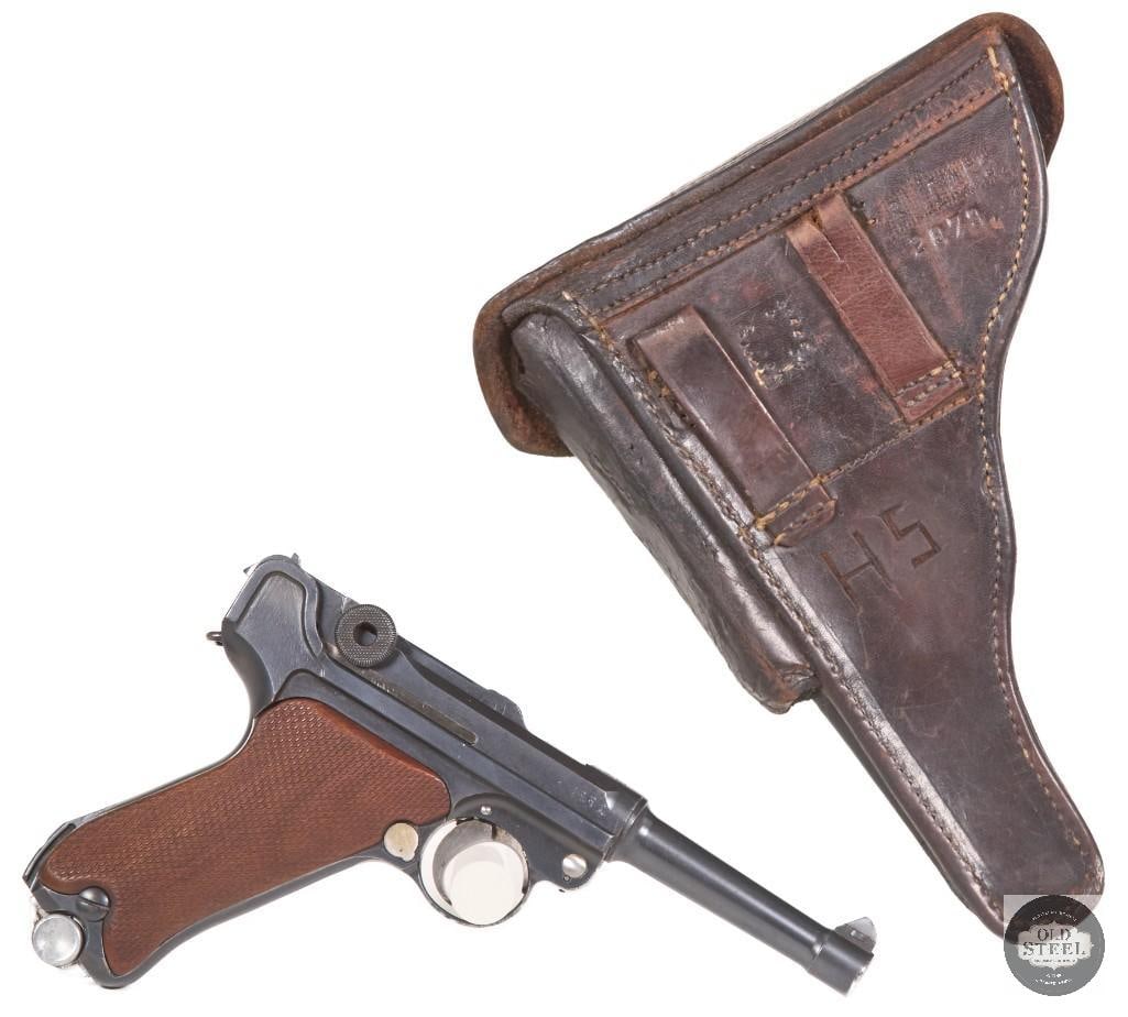 DWM 1916/1920 Police Luger 9mm w/ Matching Tool, Magazine, Serialized Holster - 2