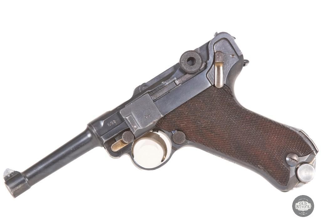 DWM 1920 Police Luger 9mm Unit Marked w/ Capture Papers, Matching Mag, Holster & Tool - 3
