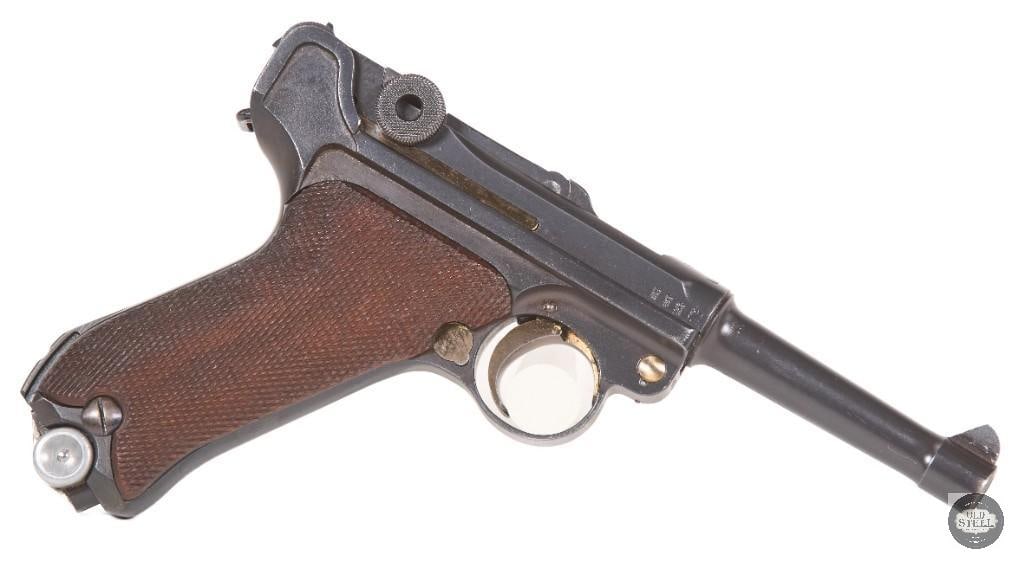 1914 Erfurt Luger 9mm w/ Matching Magazines, Holster, Tool & WWII Bring-Back Papers - 2
