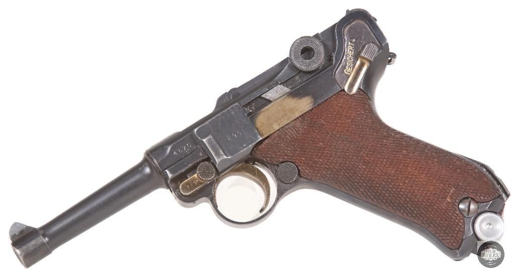1914 Erfurt Luger 9mm w/ Matching Magazines, Holster, Tool & WWII Bring-Back Papers - 3