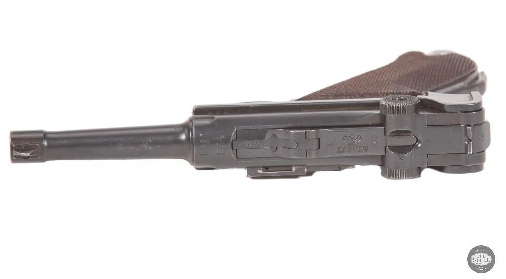 1914 Erfurt Luger 9mm w/ Matching Magazines, Holster, Tool & WWII Bring-Back Papers - 4