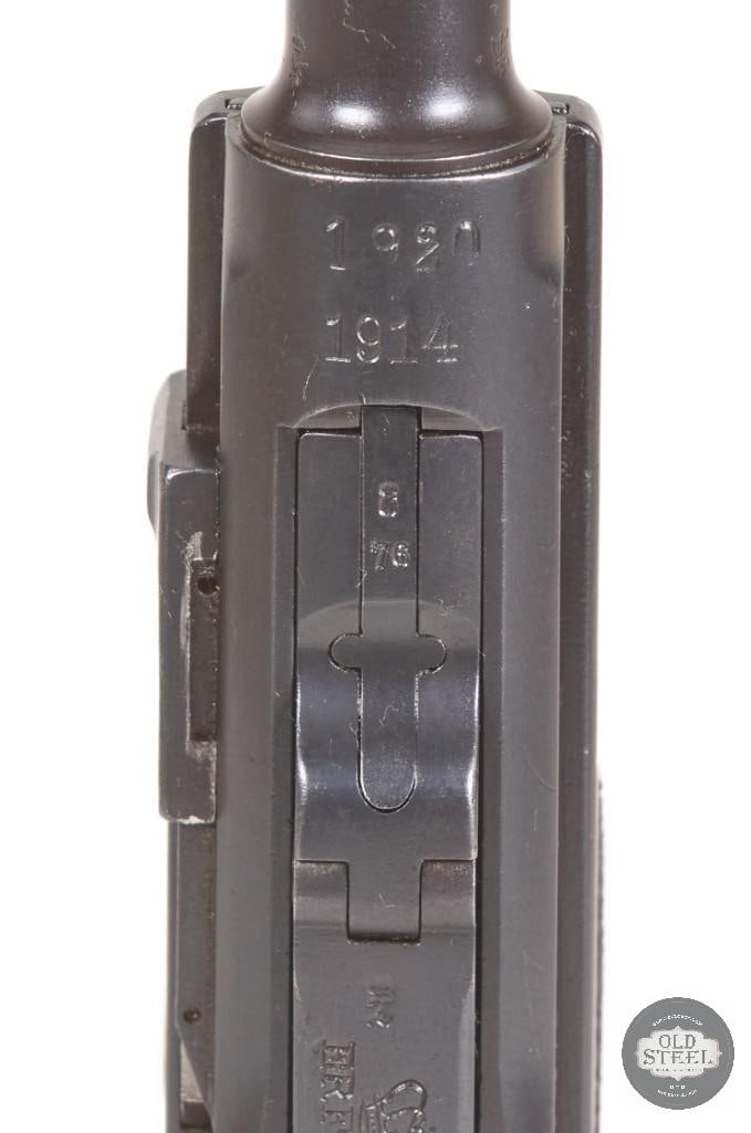 1914 Erfurt Luger 9mm w/ Matching Magazines, Holster, Tool & WWII Bring-Back Papers - 6