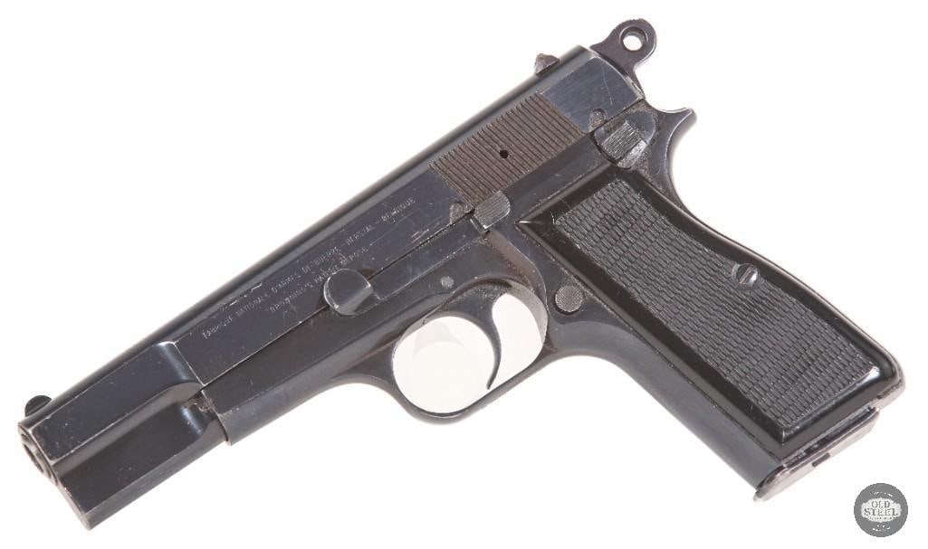 Belgian FN Hi Power 9mm T-Series Matching Numbers, Original Leather Case - 2