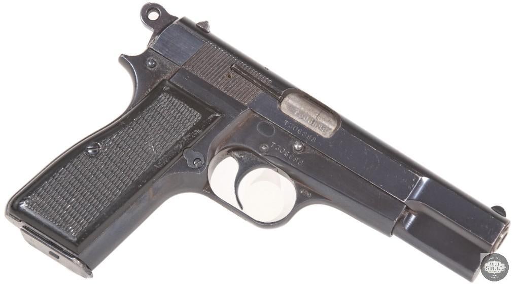 Belgian FN Hi Power 9mm T-Series Matching Numbers, Original Leather Case - 3