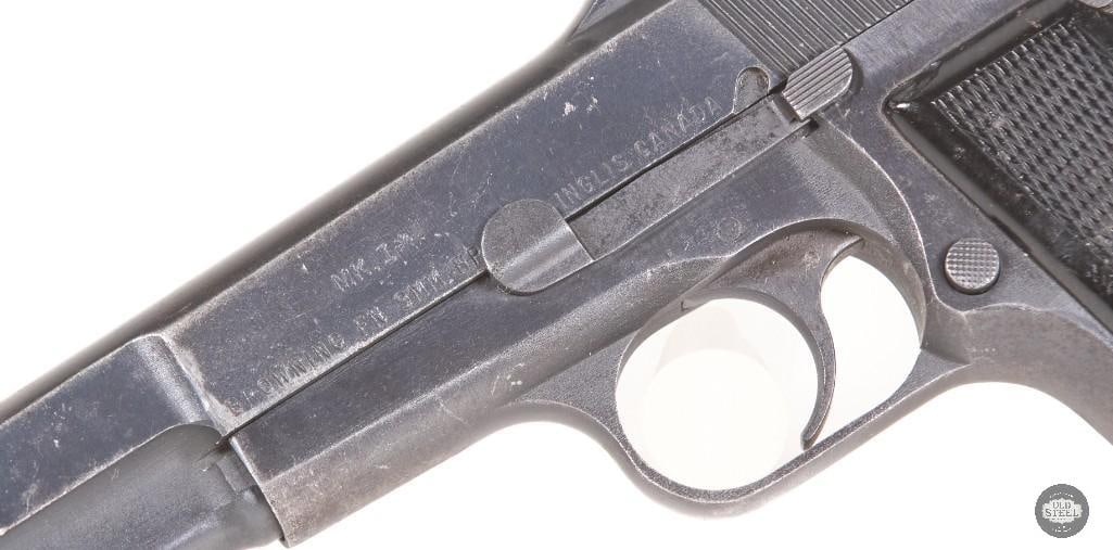 Canadian Inglis Hi Power MK.I* 9mm w/ Chinese Contract Prefix, 1945 Stock Holster & Canvas Rig - 3