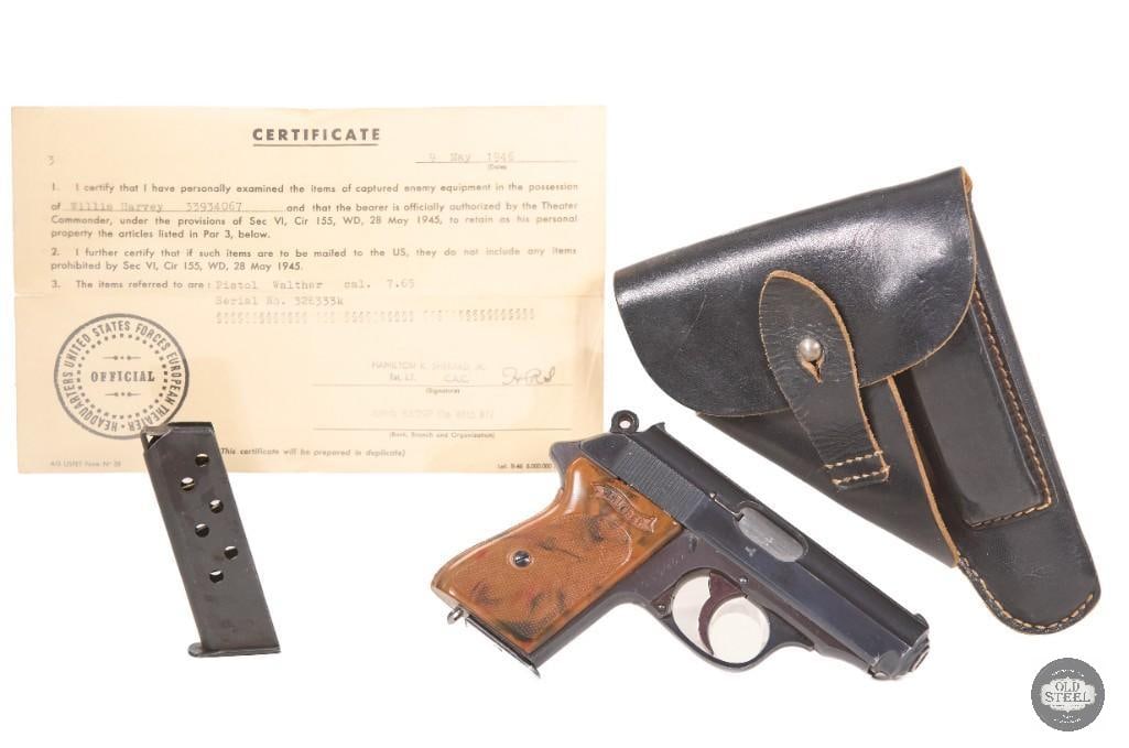 Walther PPK 1941 .32 ACP Eagle/N w/ SS-Range Serial, Capture Papers & 2 Magazines (1 of 12)