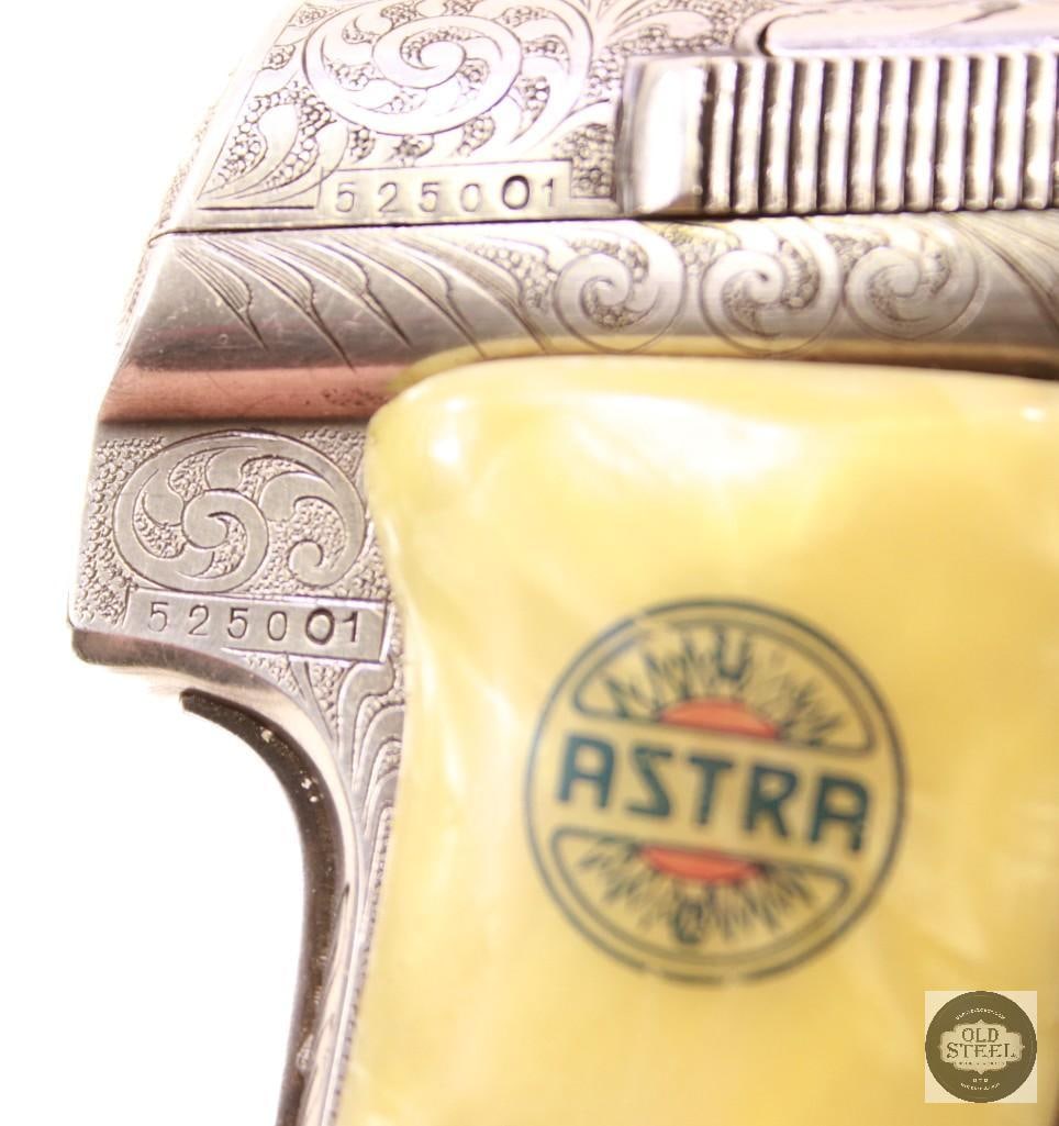 Rare Condor Legion Astra M300 .380 ACP MFG 1938-1939 Engraved Nickel Pistol w/ Pearlite Grips. - 2