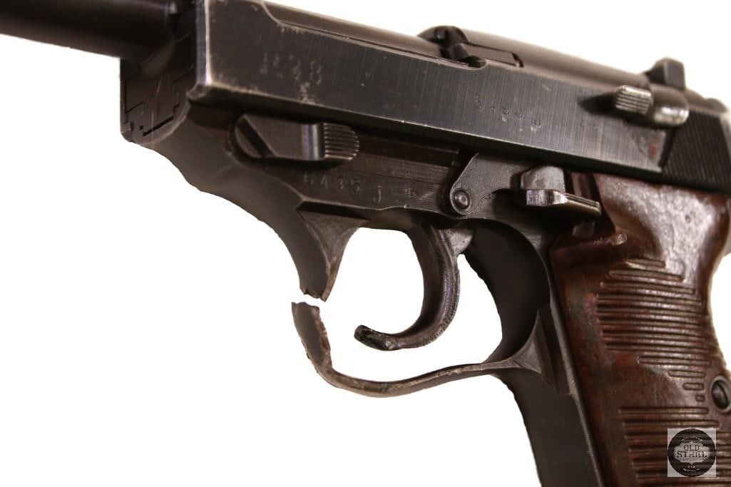 Battle-Damaged AC44 Walther P38 9mm w/ Capture Papers Copy, 1944 Holster & Matching Parts - 4