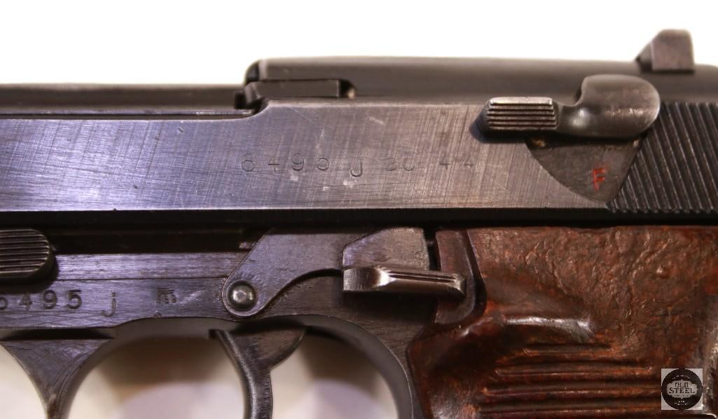 Battle-Damaged AC44 Walther P38 9mm w/ Capture Papers Copy, 1944 Holster & Matching Parts - 6