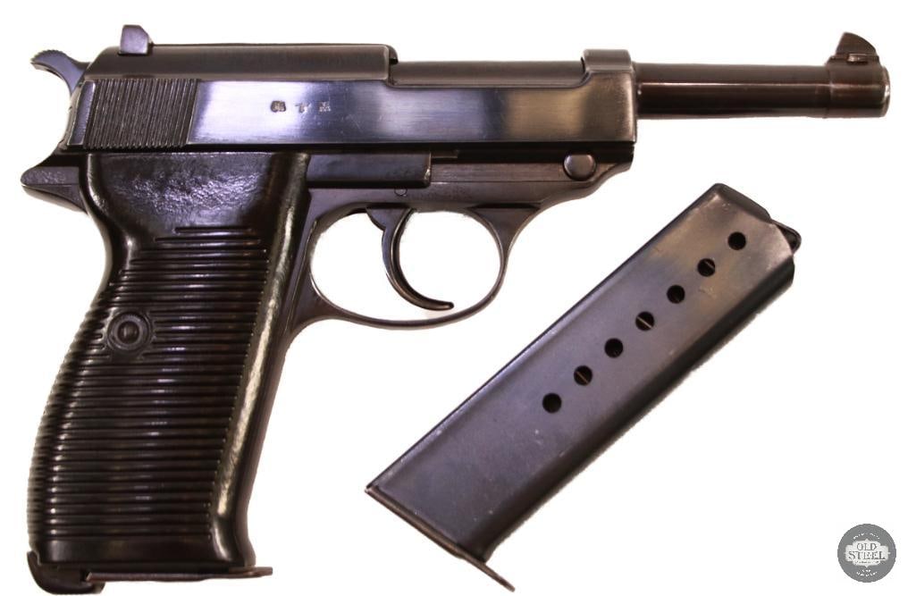 Walther AC42 P38 9mm w/ Two Matching Magazines, All Matching Numbers & Refinished Blue: Offered in this lot is a highly desirable AC42-coded Walther P38 chambered in 9mm, one of the most sought-after early-war variations of Germanys iconic World War II service pistol. This impressive exa