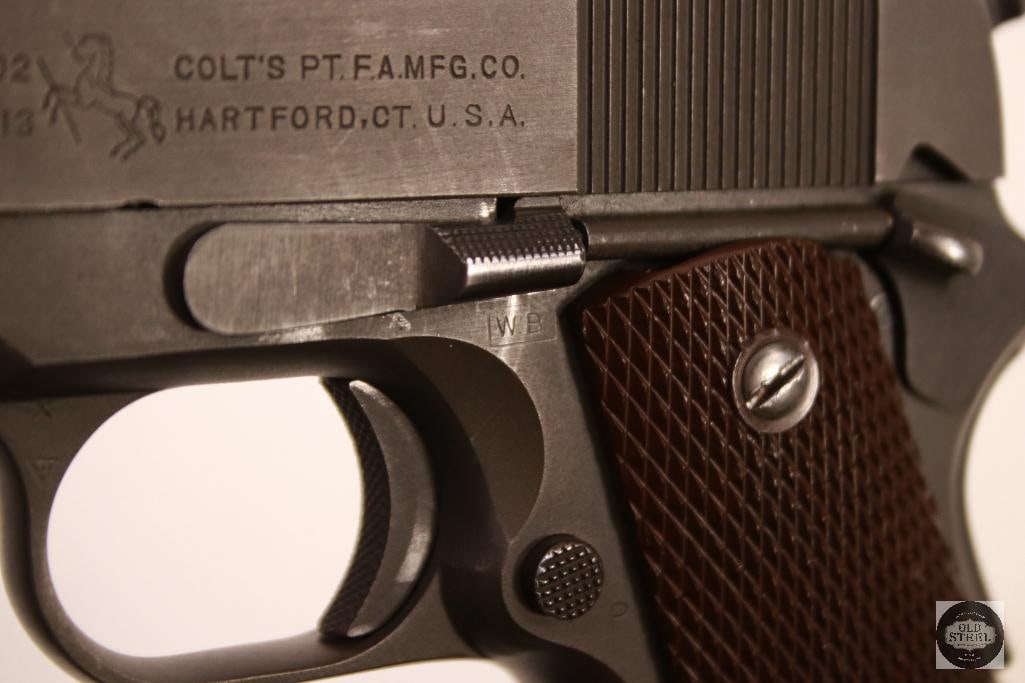 WWII Colt M1911A1 .45 ACP w/ Dog Tags, Theater-Made Cross Draw Holster & WB Inspection - 5