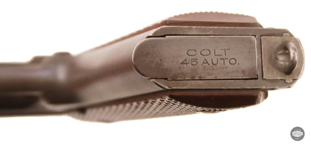 WWII Colt M1911A1 .45 ACP w/ Dog Tags, Theater-Made Cross Draw Holster & WB Inspection - 7