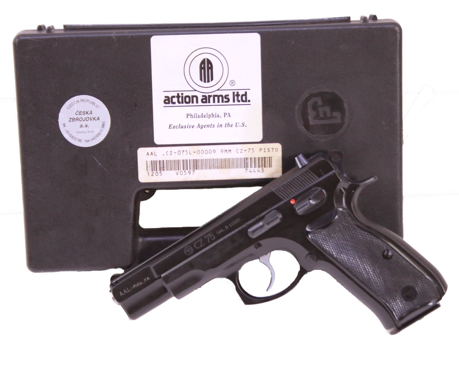 CZ 75 9mm Luger 1994 Czech Republic Transitional Model w/ Box, Papers & Matching Numbers: Offered in this lot is a highly desirable CZ 75 chambered in 9mm Luger, manufactured in 1994 during a fascinating transitional period in Czech firearms production. Produced in the first year