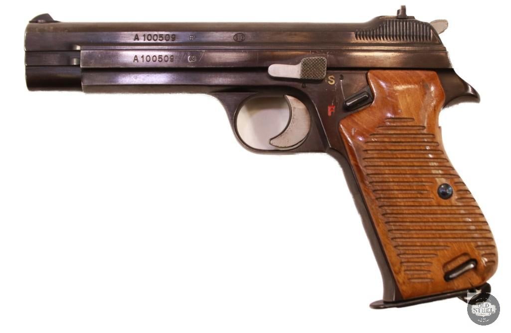 Swiss SIG P49 9mm Luger Matching Numbers w/ Wood Grips, 2 Magazines & Excellent Condition - 2