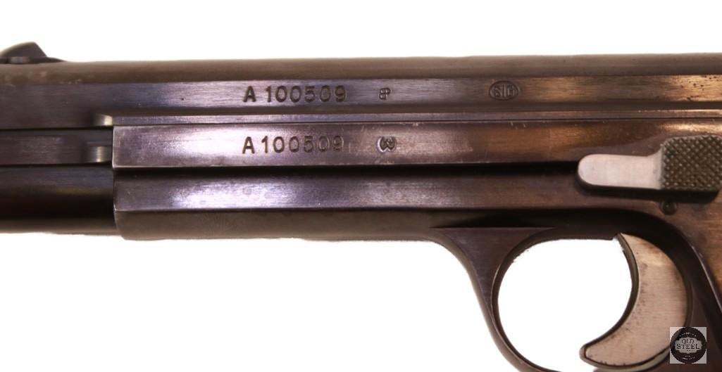 Swiss SIG P49 9mm Luger Matching Numbers w/ Wood Grips, 2 Magazines & Excellent Condition - 3