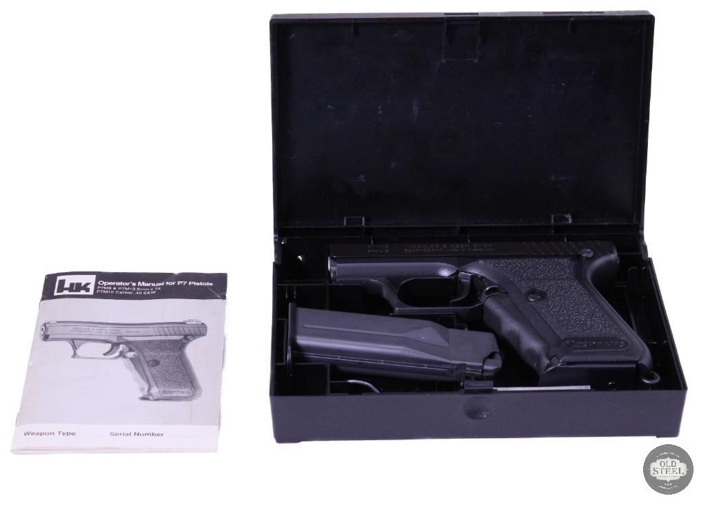 HK P7M13 9mm Luger w/ Original Box, Papers, Cleaning Rod & Two Magazines, Excellent - 2