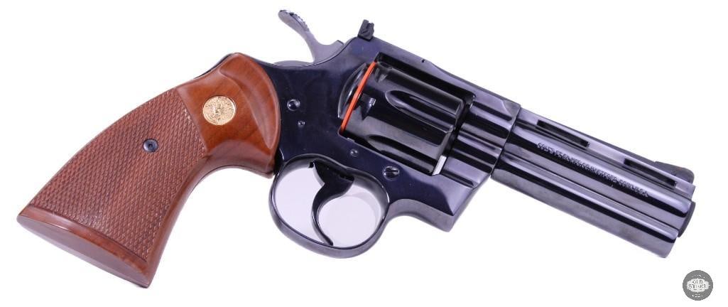Colt Python .357 Magnum 4" Blued Revolver w/ Box, Papers & Near Mint Condition - 2