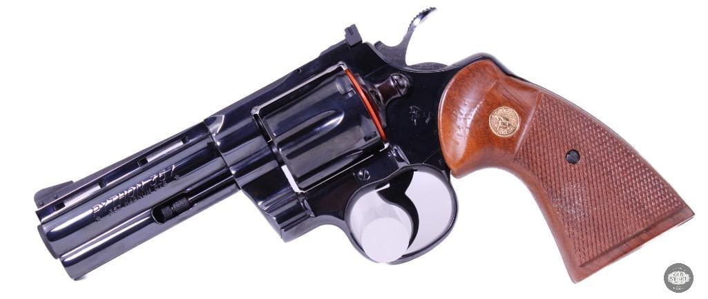 Colt Python .357 Magnum 4" Blued Revolver w/ Box, Papers & Near Mint Condition - 3