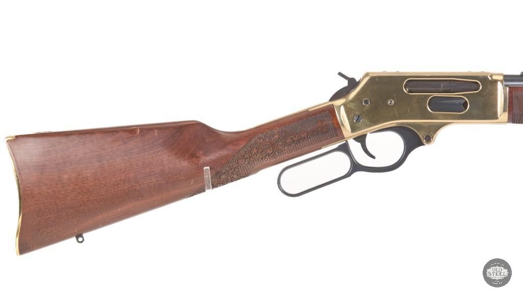 Henry H024-3855 .38-55 Win Lever Action 20" w/ Engraved Wood & Polished Brass Receiver - 2