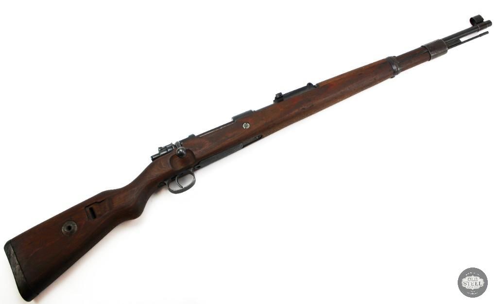 bcd 43 K98K Mauser 1943 8mm WWII German Military Rifle Duffel Cut Stock: This bcd 43 marked K98k Mauser is chambered in 8mm Mauser and features a 23.5-inch barrel with a 13-inch length of pull. The rifle is in functional mechanical condition and is non-matching. It exhibit