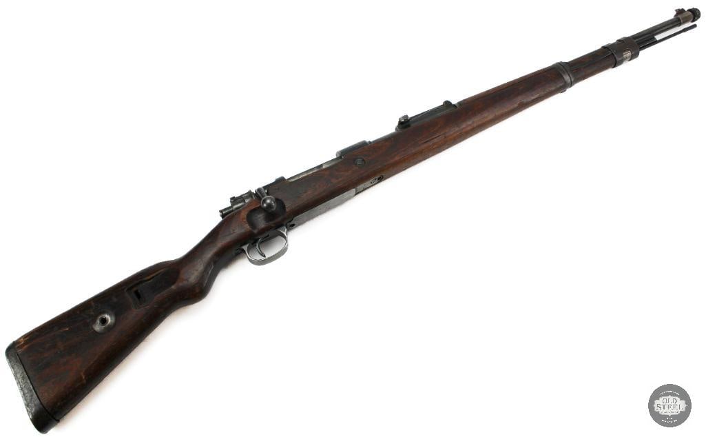 S/42 K98K Mauser 1937 8mm Military Rifle w/ Muzzle Cover: This S/42 marked K98k Mauser was manufactured in 1937 and is chambered in 8mm Mauser. The rifle features a 24-inch barrel with a 13-inch length of pull and is in functional mechanical condition with i