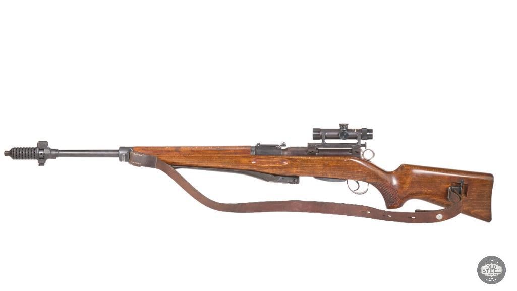 Swiss ZFK 55 Sniper Rifle 7.5x55mm Matching Scope, Scope Case, Magazine & Bipod - 8