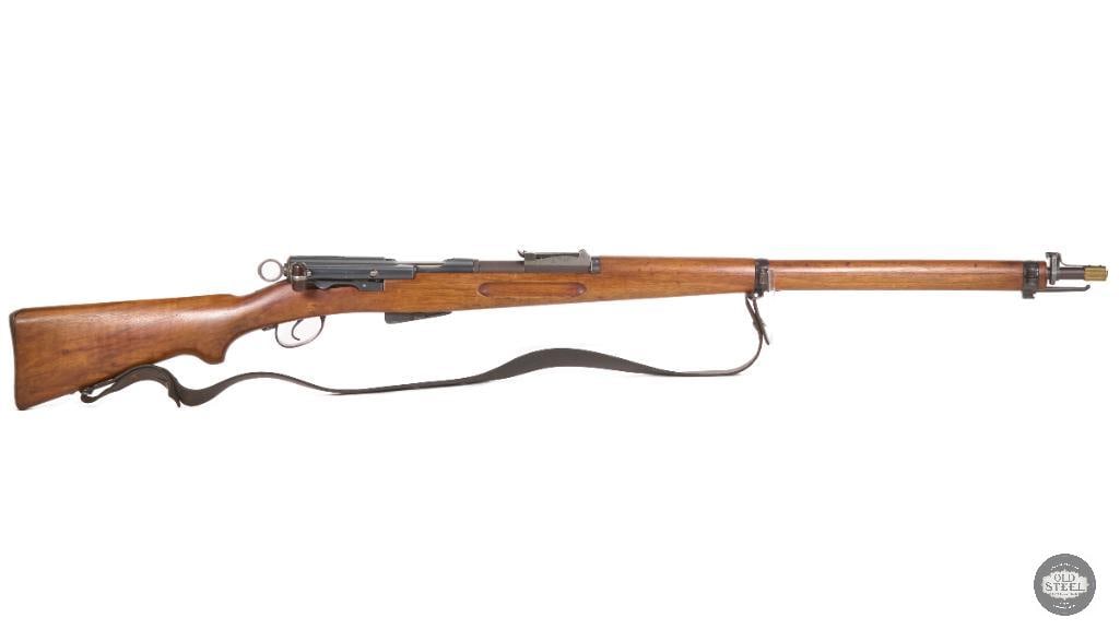 Swiss Model 1911 Rifle 7.5x55mm Matching Numbers with Sling: Offered is a desirable Swiss Model 1911 straight-pull rifle chambered in 7.5x55mm Swiss, featuring strong collector appeal and excellent mechanical characteristics. Serial number 5089 places this rifl