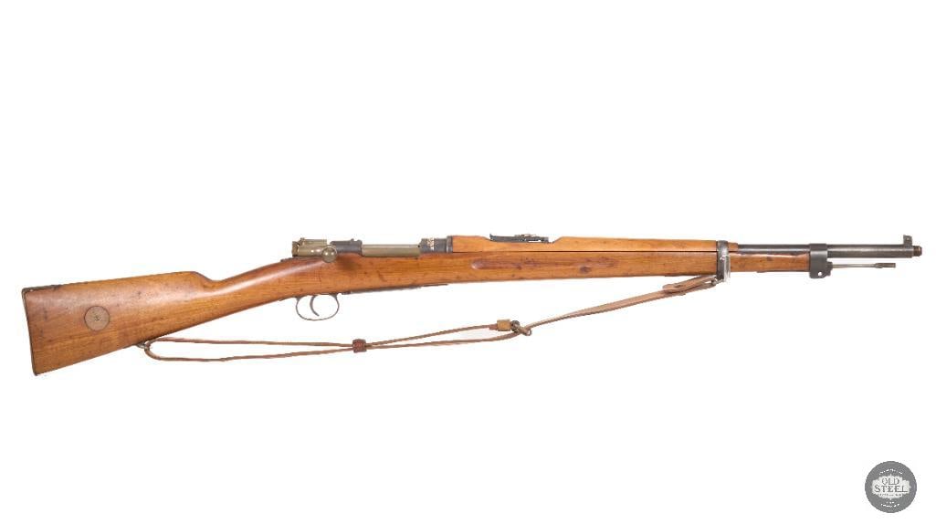 Carl Gustaf M38 6.5x55 Swedish Carbine w/ Micrometer Sight & Sling: This highly desirable Carl Gustaf M38 carbine is chambered in 6.5x55 Swedish and presents as an exceptionally well-preserved example. The approximately 23-inch barrel features a threaded muzzle,