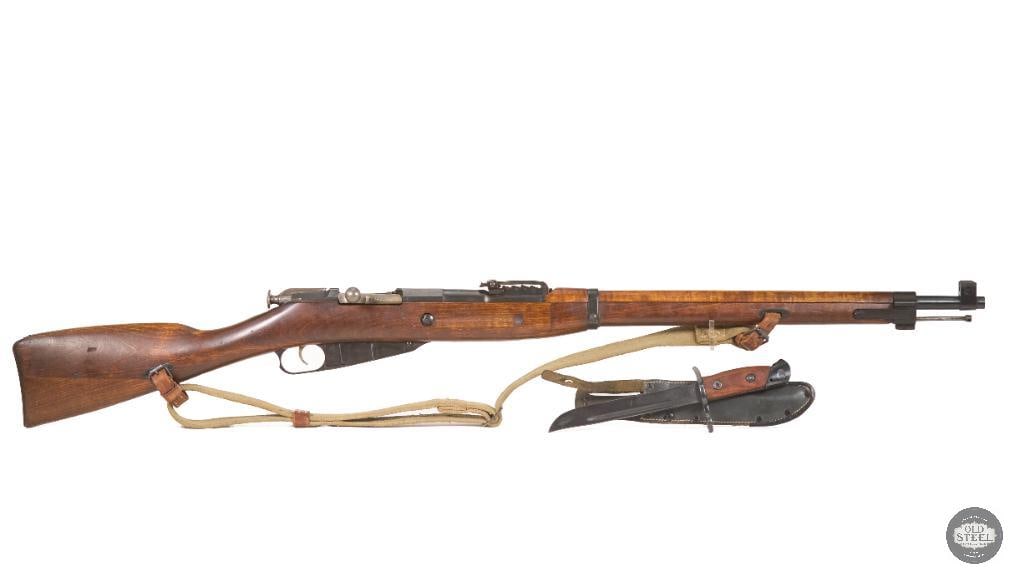 1934 Finnish Tikka M27 Mosin-Nagant 7.62x54R, Matching Numbers, w/ Bayonet: This highly desirable 1934-dated Finnish Tikka M27 Mosin-Nagant rifle is chambered in 7.62x54R and presents in great overall condition. The rifle features an approximately 27-inch barrel with