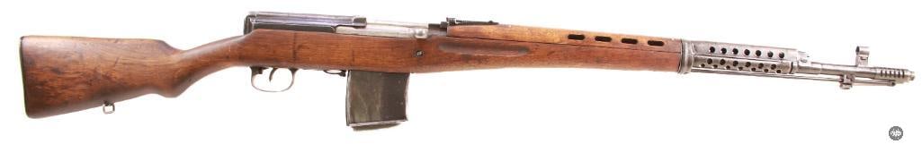 1941 Tula SVT-40 7.62x54R Matching Numbers, Original Russian Military Configuration: This highly desirable 1941 Tula-manufactured SVT-40 is chambered in 7.62x54R and presents as an exceptional example of this distinctive Soviet military rifle. The rifle features a 27-inch barrel with 
