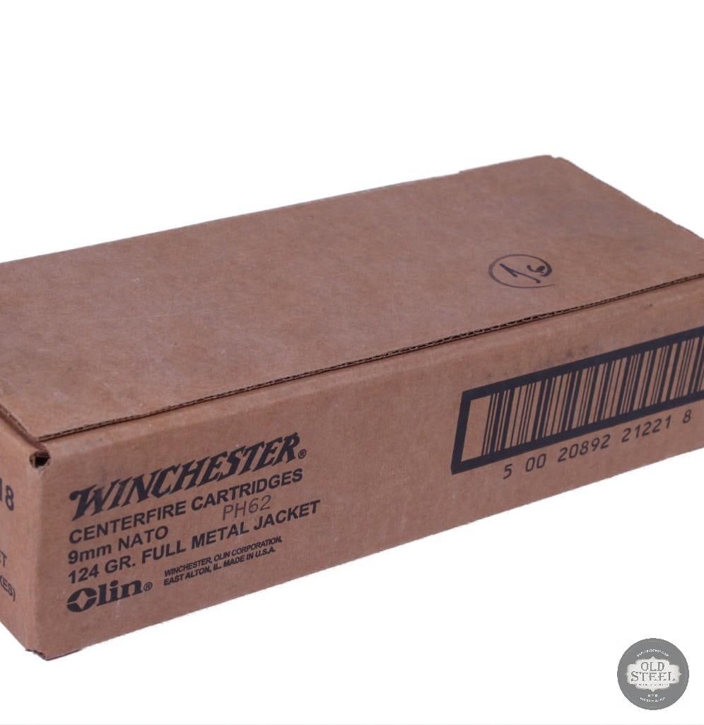 Sealed 500 round case of 9mm NATO, 124 grain: One lot of sealed 500 round case of 9mm NATO, 124 grain THIS ITEM IS AS PICTURED WITH NO FURTHER ATTACHMENTS. ALL SALES ARE FINAL. PLEASE REFER TO THE
