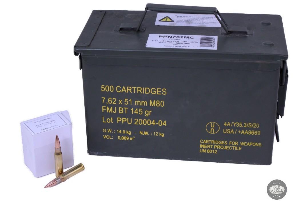 380 rounds of 7.62x51 NATO, M80, 145 grain, in metal ammo can - 2
