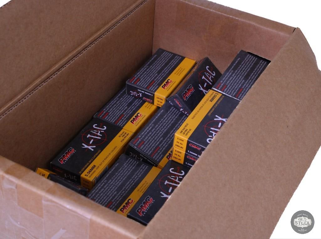 740 rounds of PMC X-TAC 5.56mm, 55 grain: One lot of 740 rounds of PMC X-TAC 5.56mm, 55 grain THIS ITEM IS AS PICTURED WITH NO FURTHER ATTACHMENTS. ALL SALES ARE FINAL. PLEASE REFER TO TH