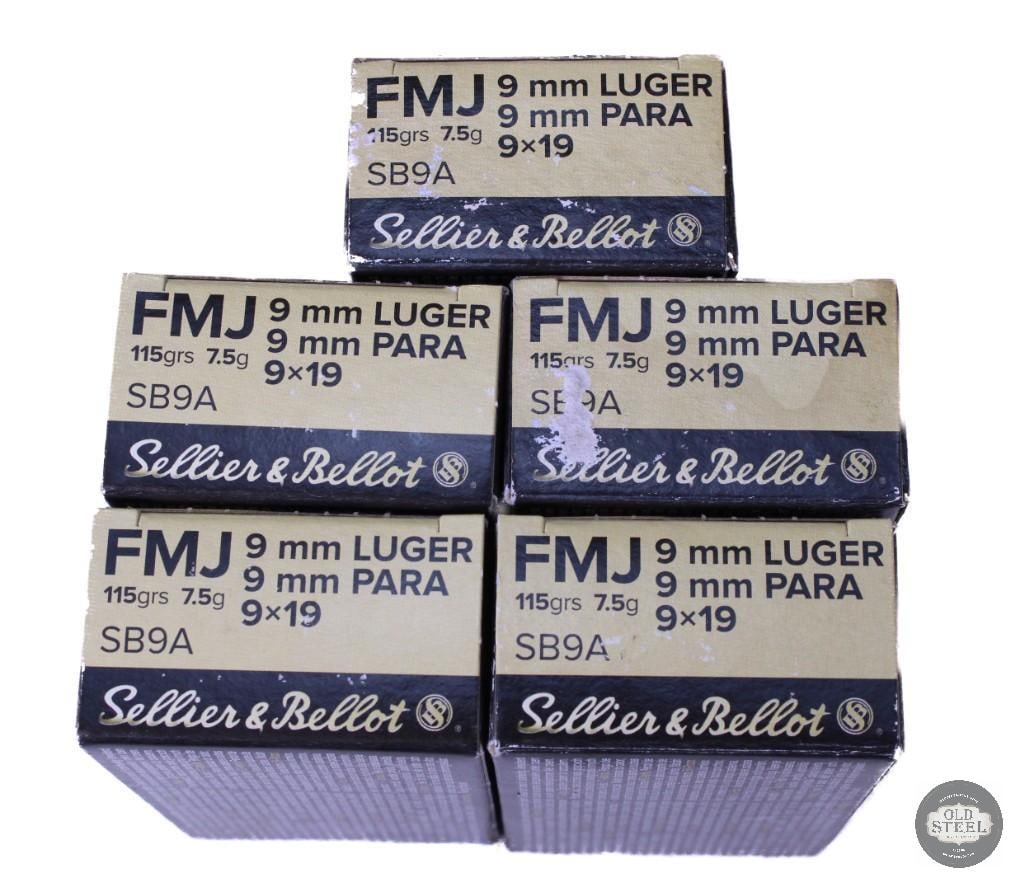 250 rounds of Sellier and Bellot 9mm Luger, 115 grain - 2