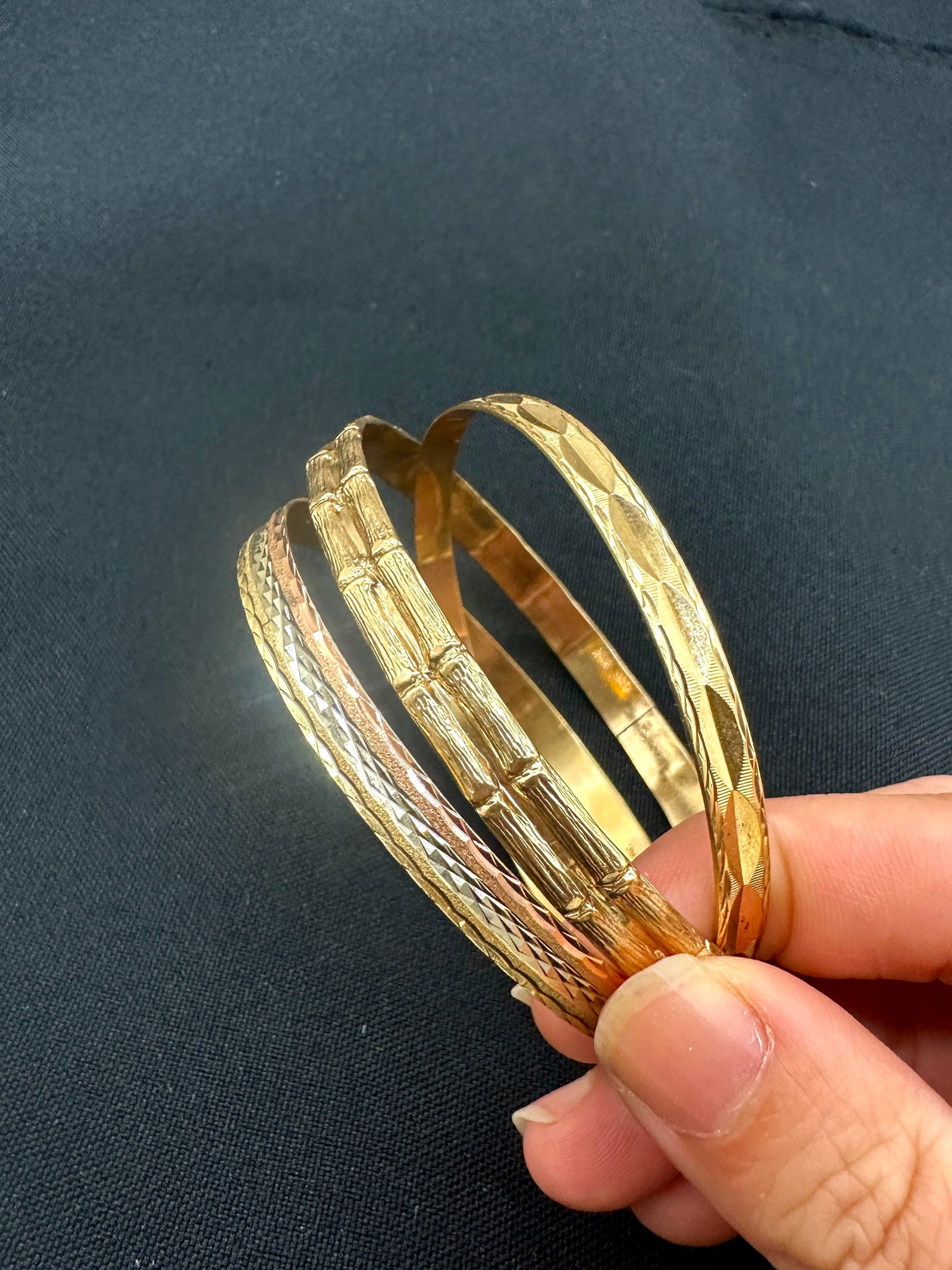 Three gold bangles one 10k two 14k (1 of 4)