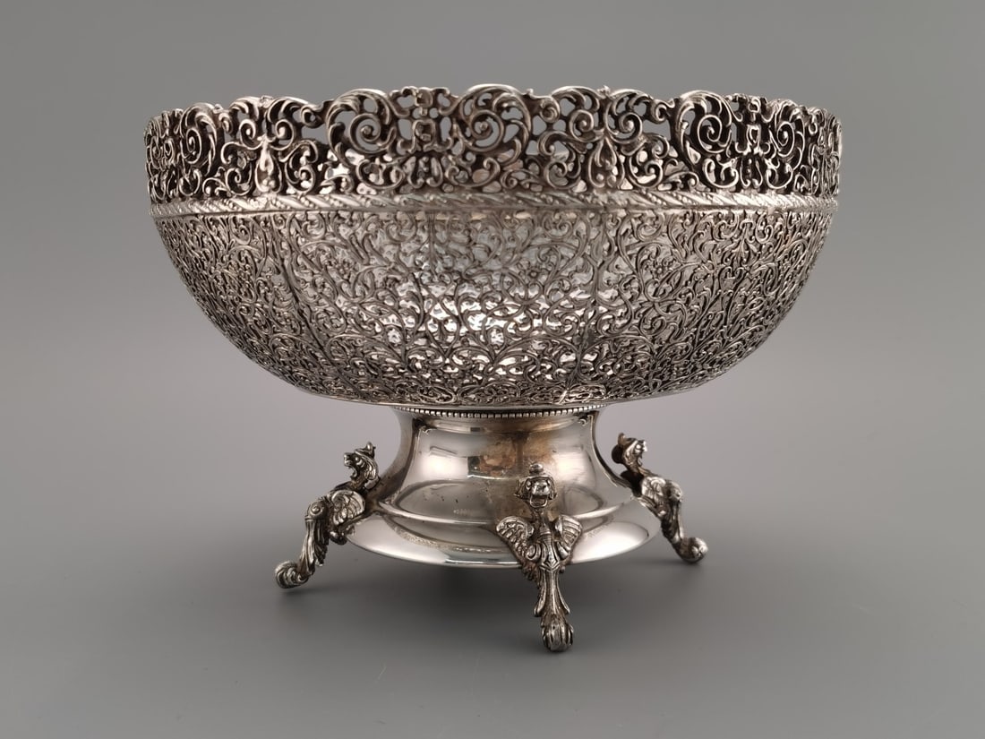 LARGE ITALIAN 800 SILVER FRUIT BOWL (1 of 6)