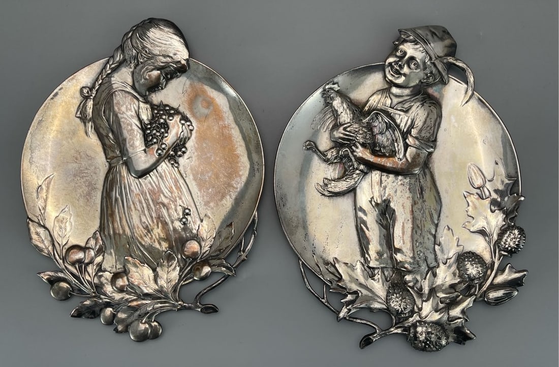 WMF ART NOUVEAU PEWTER WALL CHARGER, GERMANY, EARLY 20TH CENTURY (1 of 2)