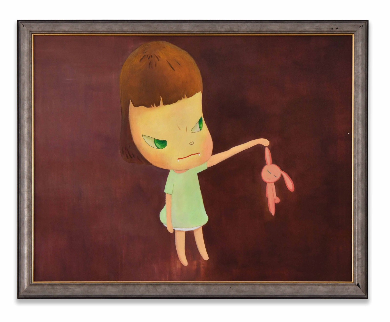 YOSHITOMO NARA (1959-), ATTRIBUTED TO, ACRYLIC ON CANVAS: YOSHITOMO NARA (1959-), ATTRIBUTED TO, ACRYLIC ON CANVAS Dimensions: Image size: 72.7 x 91 cm. All measured values are approximate. Outer frame size: 79.3 x 97.4 cm. All measured values are approximat