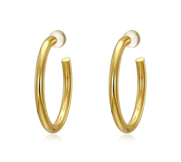 GOLD HOOP EARRINGS, PAIR (1 of 1)
